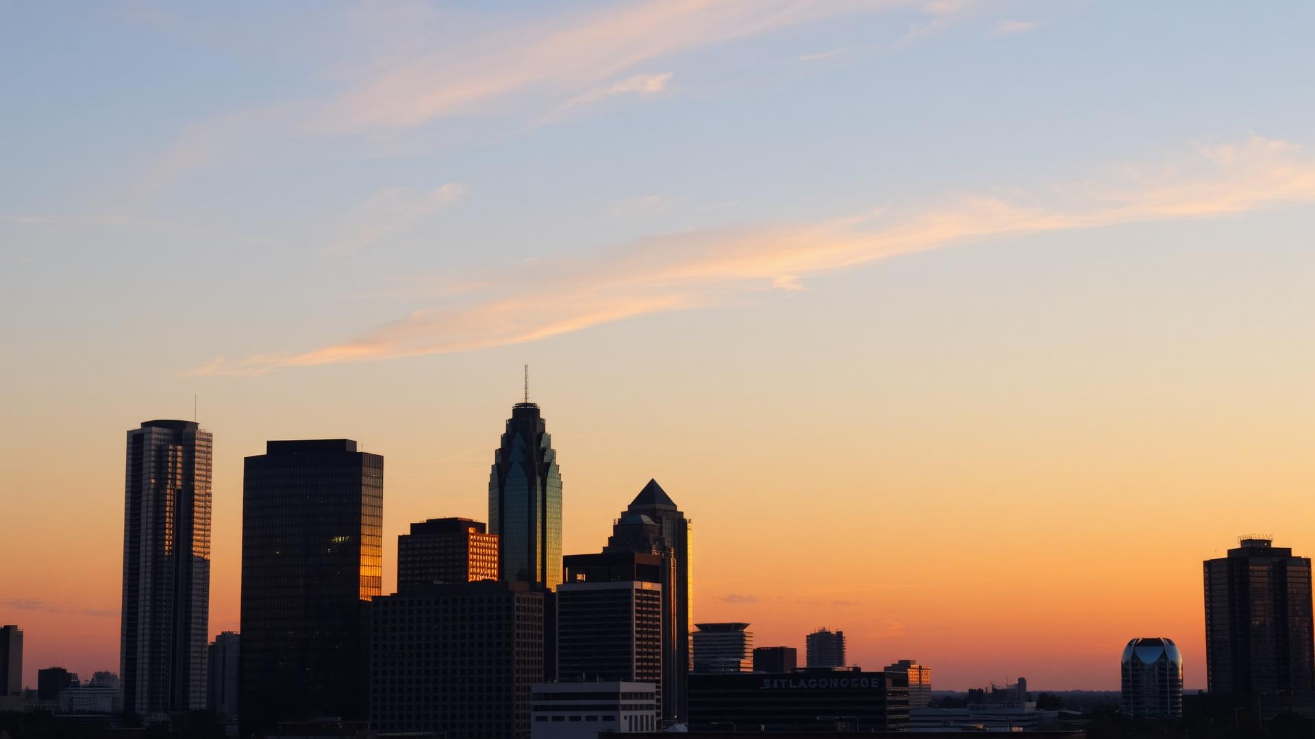 Atlanta Georgia skyline at sunset