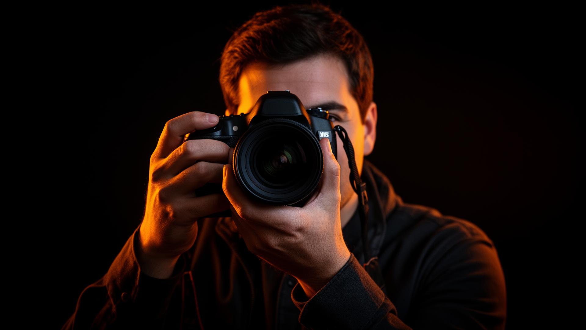 Atlanta photographer holding professional camera